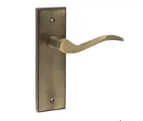 JV285AB Frelan Hardware Jedo Ronda Suite Door Handles on Latchplate Antique Brass