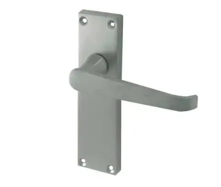Click Here To Enlarge This Photo Of JV31LSC Frelan Hardware Jedo Victorian Straight Door Handles on Long Latch Plate Satin Chrome