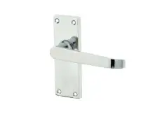 JV31PC Frelan Hardware Jedo Victorian Straight Door Handles on Short Latch Plate Polished Chrome