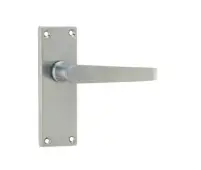 JV31SC Frelan Hardware Jedo Victorian Straight Door Handles on Short Latch Plate Satin Chrome