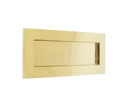 Click Here To Enlarge This Photo Of JV36SPB Frelan Hardware Jedo Plain Victorian Letter Plate 250mm x 76mm (225mm Centres) Polished Brass