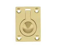 JV424BPB Frelan Hardware Jedo Flush Ring Pull 50x63mm Polished Brass