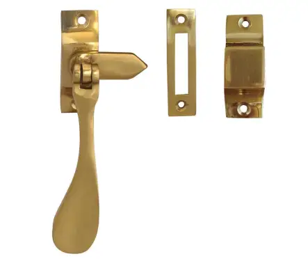 Click Here To Enlarge This Photo Of JV45RPB Frelan Hardware Jedo Victorian Casement Fastener 105mm Polished Brass