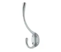 JV60SC Frelan Hardware Jedo Solid Brass Hat & Coat Hook 142mm Satin Chrome