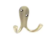 JV62AB Frelan Hardware Jedo Double Robe Hook 53mm Antique Brass