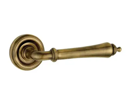 Click Here To Enlarge This Photo Of JV651AB Frelan Hardware Jedo Camille Door Handles on Rose Antique Brass