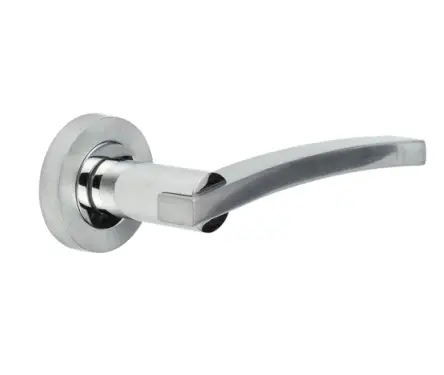 Click Here To Enlarge This Photo Of JV780PCSC Frelan Hardware Jedo Modena Door Handles on Rose Polished Chrome/Satin Chrome
