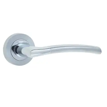 Click Here To Enlarge This Photo Of JV861PCSC Frelan Hardware Jedo Lorenzo Door Handles on Rose Polished Chrome/Satin Chrome