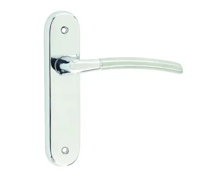 Click Here To Enlarge This Photo Of JV863PCSC Frelan Hardware Jedo Lorenzo Kontrax Suite Door Handles on Latchplate Polished Chrome/Satin Chrome