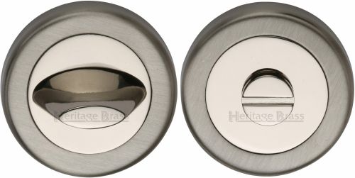Click Here To Enlarge This Photo Of V4043-MC Heritage Brass Thumbturn & Emergency Release Mercury Finish (Satin Nickel And Polished Nickel)