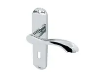 JV920PC Frelan Hardware Jedo Broadway Suite Door Handles on Lockplate Polished Chrome
