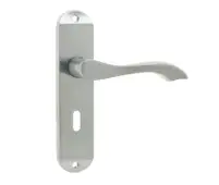 JV920SC Frelan Hardware Jedo Broadway Suite Door Handles on Lockplate Satin Chrome