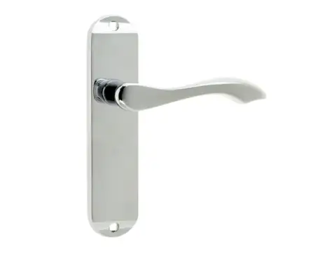 Click Here To Enlarge This Photo Of JV921PC Frelan Hardware Jedo Broadway Suite Door Handles on Latchplate Polished Chrome