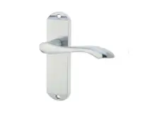 JV921SC Frelan Hardware Jedo Broadway Suite Door Handles on Latchplate Satin Chrome