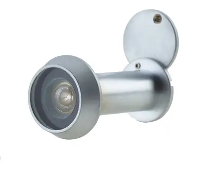 Click Here To Enlarge This Photo Of JV944SC Frelan Hardware Jedo 180 Degree Fire Rated Door Viewer to tit 35-55mm Doors Satin Chrome c/w Intumescent