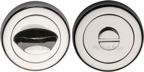 Click Here To Enlarge This Photo Of V4043-PNF Heritage Brass Thumbturn & Emergency Release Polished Nickel Finish