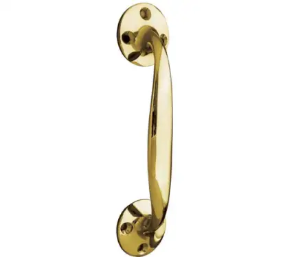 Click Here To Enlarge This Photo Of JV96APB Frelan Hardware Jedo Bow Shape Pull Handle 152mm Polished Brass