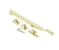 JW77LPB Frelan Hardware Jedo Modern Lockable Casement Stay 250mm Polished Brass