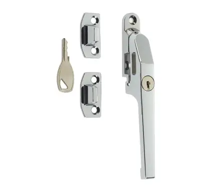 Click Here To Enlarge This Photo Of JW78LPC Frelan Hardware Jedo Modern Lockable Casement Fastener 124mm Polished Chrome