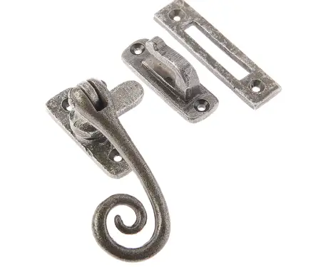 Click Here To Enlarge This Photo Of VF19RT Frelan Hardware Valley Forge Range Pewter Curly Tail Casement Fastener