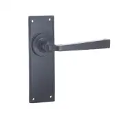 VFB101 Frelan Hardware Valley Forge Black Door Handles on Latchplate