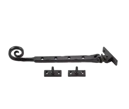 Click Here To Enlarge This Photo Of VFB20B Frelan Hardware Valley Forge Black Curly Tail Casement Stay 245mm