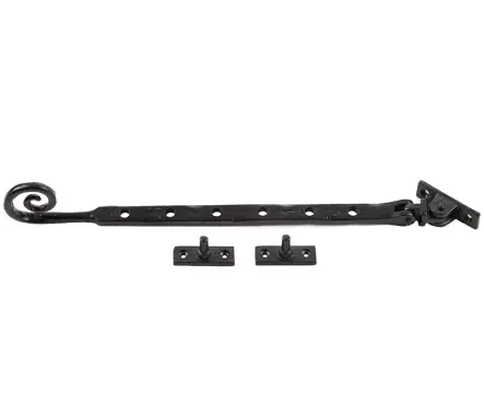 Click Here To Enlarge This Photo Of VFB20C Frelan Hardware Valley Forge Black Curly Tail Casement Stay 305mm