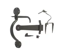VFB31 Frelan Hardware Valley Forge Black Gate Thumb Latch 200mm