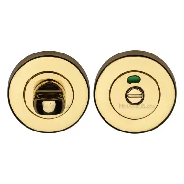 Click Here To Enlarge This Photo Of V4046-PB Heritage Brass Indicator Turn & Release For Bathroom Doors Polished Brass Finish