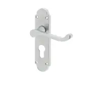 JV250ESC Frelan Hardware Jedo Epsom Suite Door Handles on Euro Profile Lockplate Satin Chrome