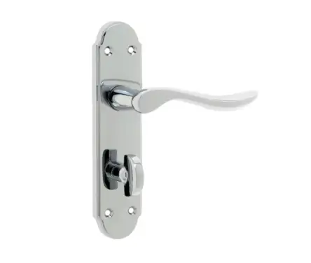Click Here To Enlarge This Photo Of JV193PC Frelan Hardware Jedo Henley Suite Door Handles on Bathroom Plate Polished Chrome