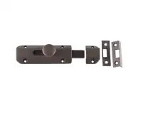 JV167DB Frelan Hardware Jedo Architectural Slide Door Bolt 100mm x 35mm Dark Bronze