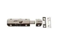 JV167PN Frelan Hardware Jedo Architectural Slide Door Bolt 100mm x 35mm Polished Nickel