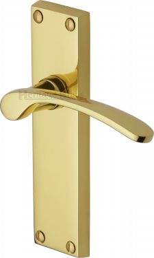 Click Here To Enlarge This Photo Of V4113-PB Heritage Brass Door Handle Lever Latch Sophia Design Polished Brass Finish