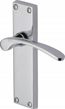 Click Here To Enlarge This Photo Of V4113-PC Heritage Brass Door Handle Lever Latch Sophia Design Polished Chrome Finish