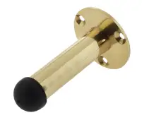 JV9551APB Frelan Hardware Jedo Cylinder Wall Mounted Door Stop (No Rose)  on Rose 65mm Polished Brass