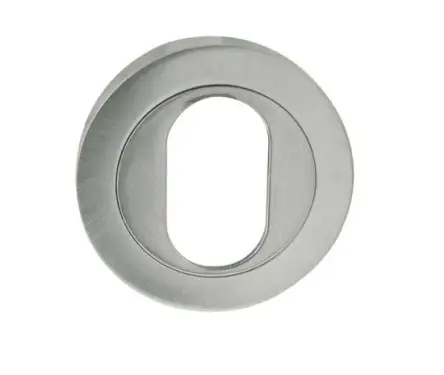 Click Here To Enlarge This Photo Of JV503USC Frelan Hardware Jedo Designer Oval Profile Escutcheon on 50mm Round Rose Satin Chrome