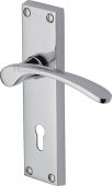 V4130-PC Heritage Brass Door Handle Lever Lock Sophia Design Polished Chrome Finish