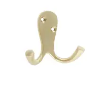 JV62SB Frelan Hardware Jedo Double Robe Hook 53mm Satin Brass