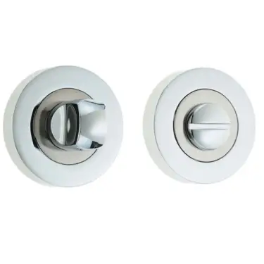 Click Here To Enlarge This Photo Of JV2666PCSN Frelan Hardware Jedo Designer Turn & Release on Round Rose without Indicator 50x10mm Polished Chrome / Satin Nickel