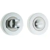 JV2666PCSN Frelan Hardware Jedo Designer Turn & Release on Round Rose without Indicator 50x10mm Polished Chrome / Satin Nickel