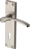 V4130-SN Heritage Brass Door Handle Lever Lock Sophia Design Satin Nickel Finish