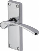V4140-PC Heritage Brass Door Handle Lever Latch Sophia Short Design Polished Chrome Finish