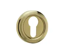 JV604EPB Frelan Hardware Jedo Parisian Euro Profile Escutcheon 53mm Polished Brass