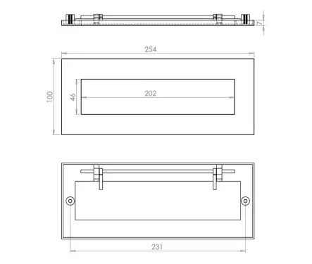 Click Here To Enlarge This Photo Of JV36LPC Frelan Hardware Jedo Plain Letterplate 254mm x 100mm (231mm centers) Polished Chrome
