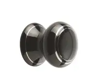 JC84 Frelan Hardware Jedo Porcelain Cupboard Knob 33mm Black Silverline