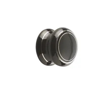 Click Here To Enlarge This Photo Of JC86 Frelan Hardware Jedo Porcelain Cupboard Knob 50mm Black Silverline