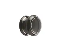 JC86 Frelan Hardware Jedo Porcelain Cupboard Knob 50mm Black Silverline