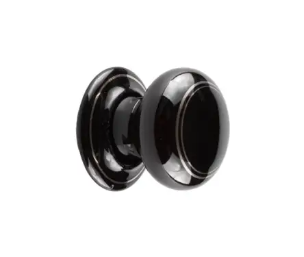 Click Here To Enlarge This Photo Of JC73 Frelan Hardware Jedo Porcelain Mortice Door Knobs Black Silverline