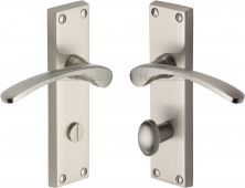 V4142-SN Heritage Brass Door Handle For Bathroom Sophia Design Satin Nickel Finish
